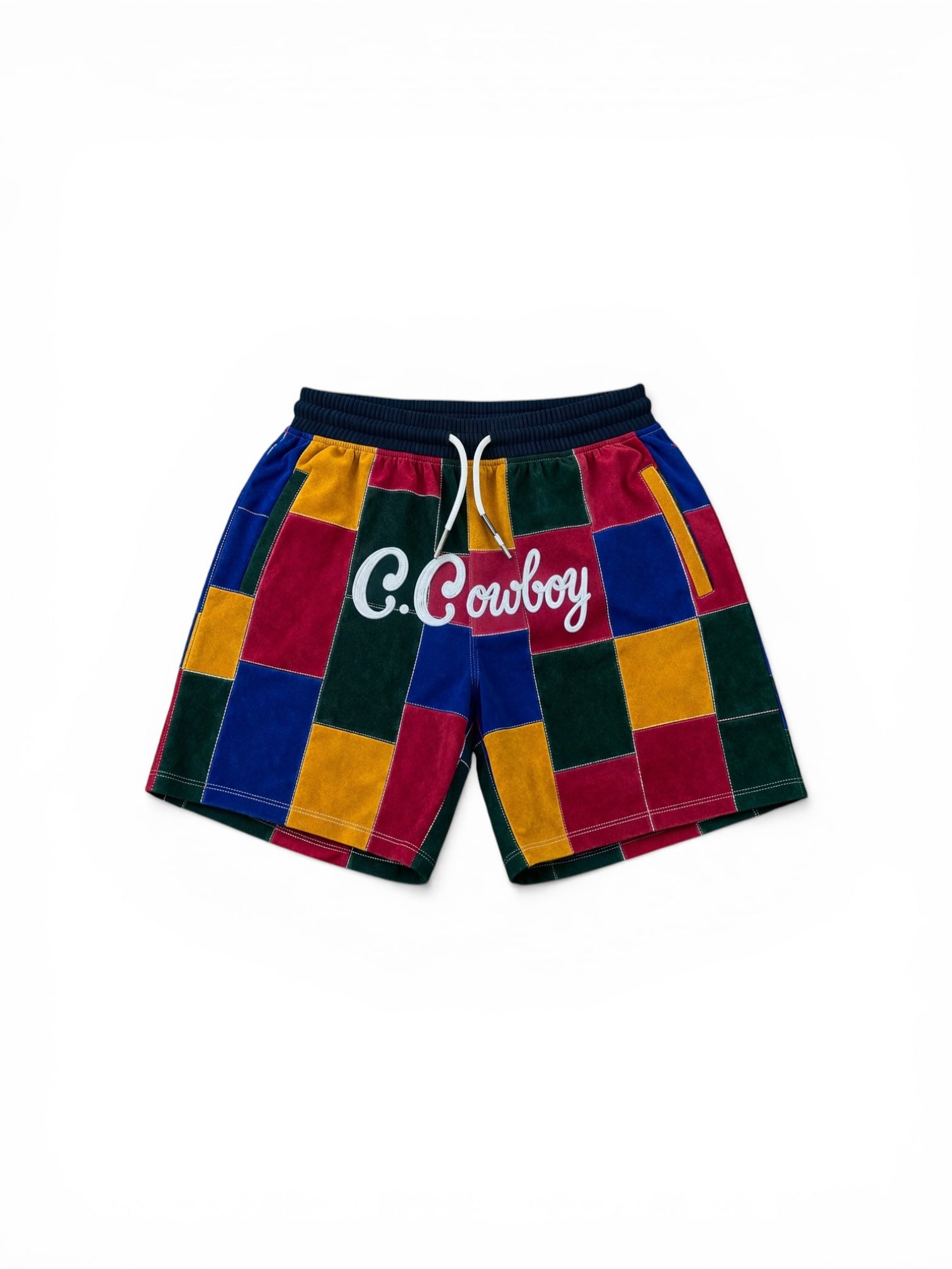Crud Cowboy "Grandma's Quilt" Suede Shorts